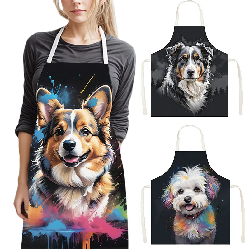 Camping Cooking Apron - Bunte Küchenschürze mit Hundemotiv – Lustige