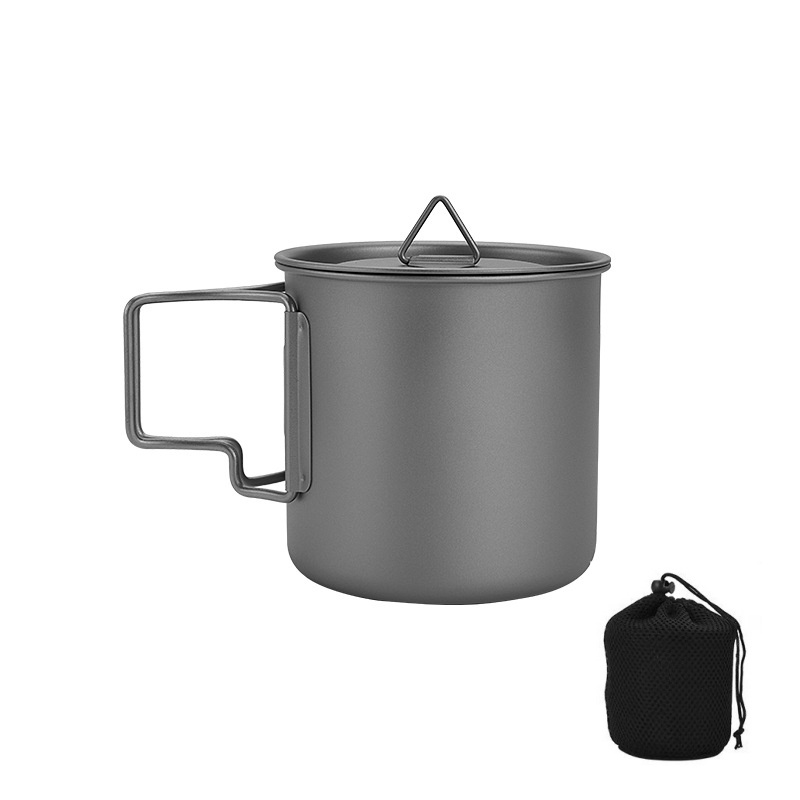Camping Cooking Roll - Titan-Campingbecher mit klappbarem Griff, leichter, tragbarer