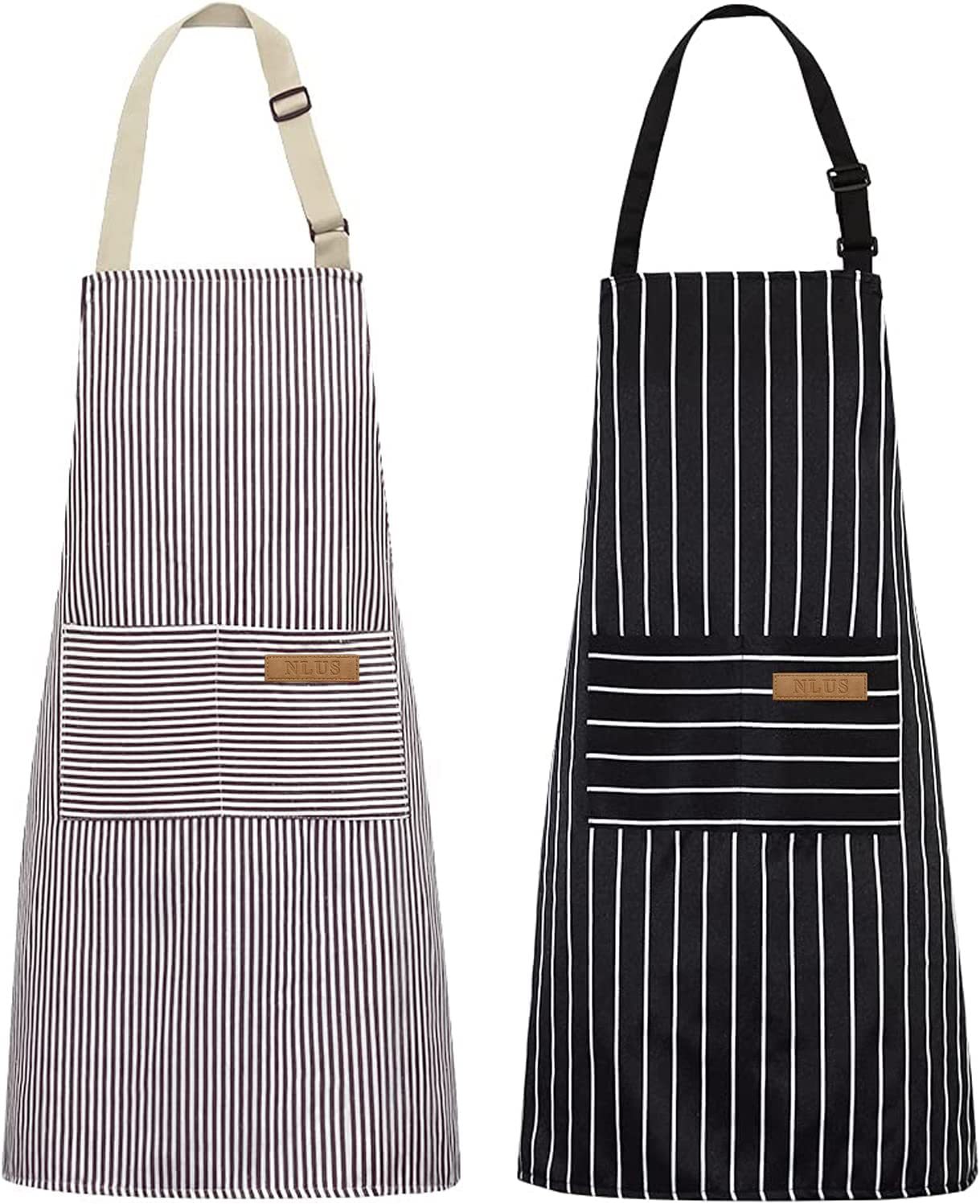Camping Cooking Apron - Schwarz-weiß gestreifte Küchenschürze, verstellbare, ölabweisende Arbeitsschürze
