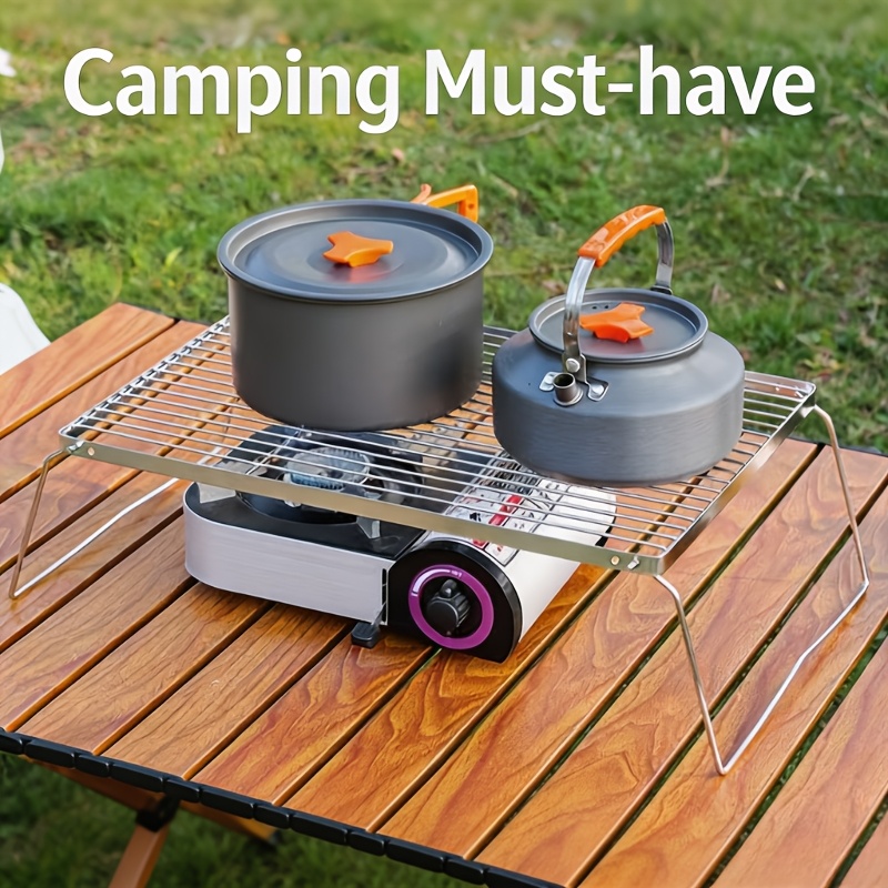 Camping Cooking Portable - Tragbarer, faltbarer Lagerfeuerständer aus Edelstahl –
