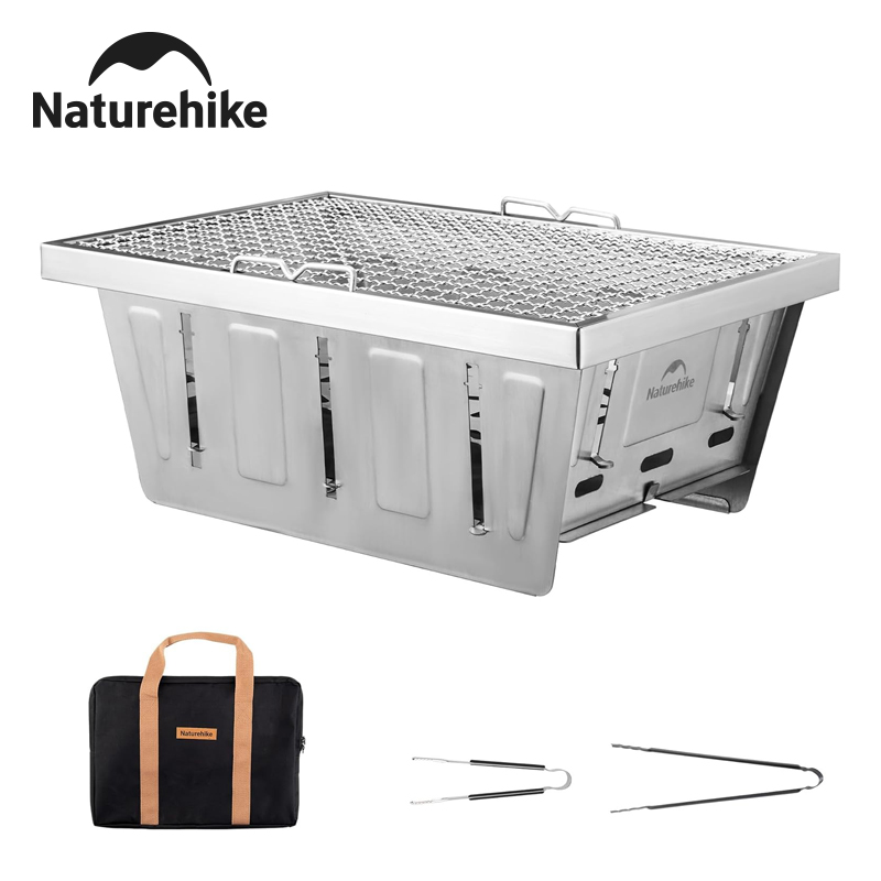Camping Cooking Table With Windshield - Naturehike Camping-Holzkohlegrill für IGT-Tisch, tragbarer zusammenklappbarer