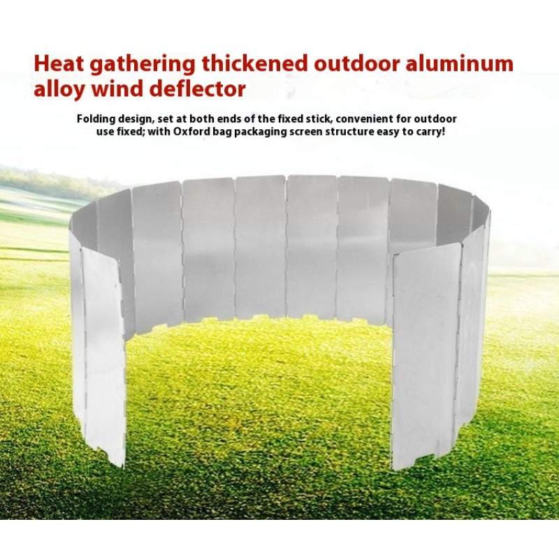 Camping Cooking Portable - Tragbare Camping-Windschutzscheibe, faltbarer Windschutz aus Aluminiumlegierung