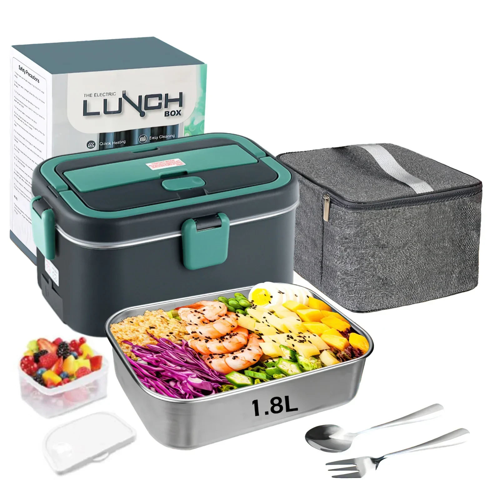 Camping Cooking Food - Elektrische Lunchbox, Speisenwärmer, 1,8 l, 80