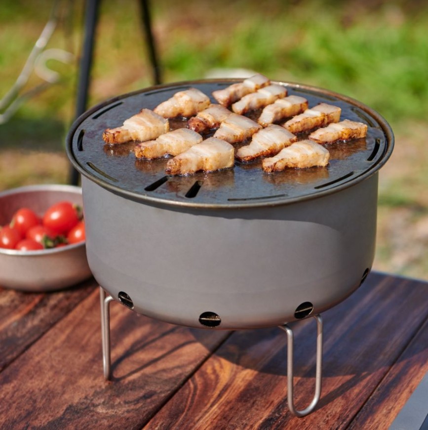 Camping Cooking Table With Windshield - Outdoor Titan Tragbare Flat Top Koreanische