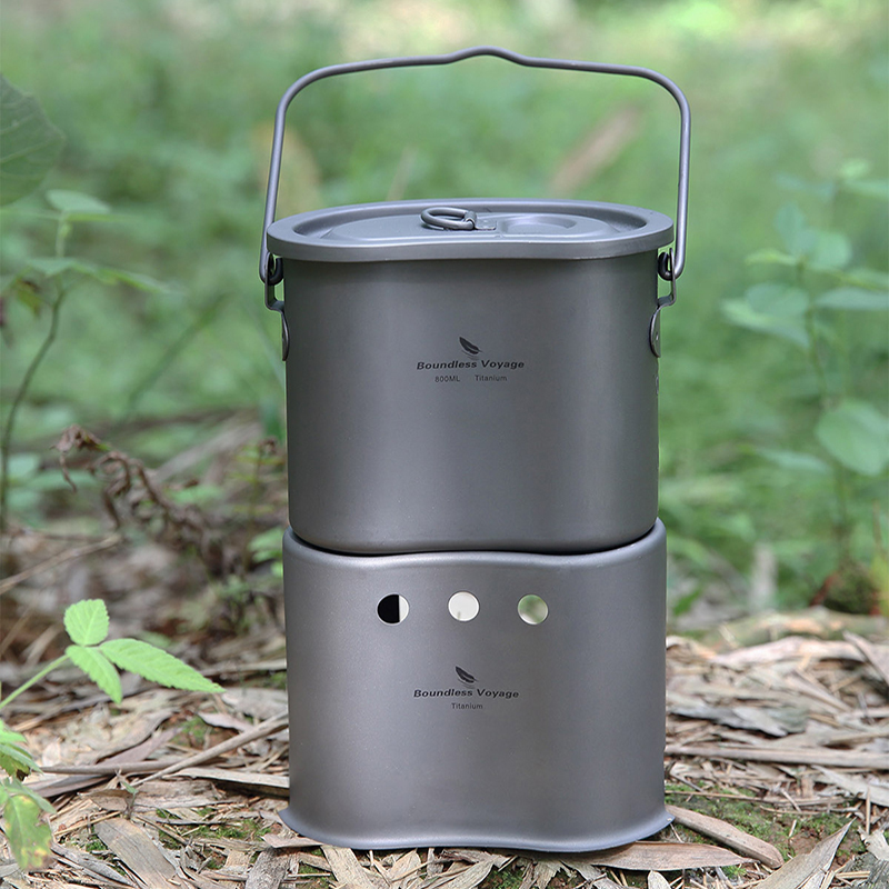 Camping Cooking Wood Stove - Grenzenlose Reise Titan Kochgeschirr Set Outdoor