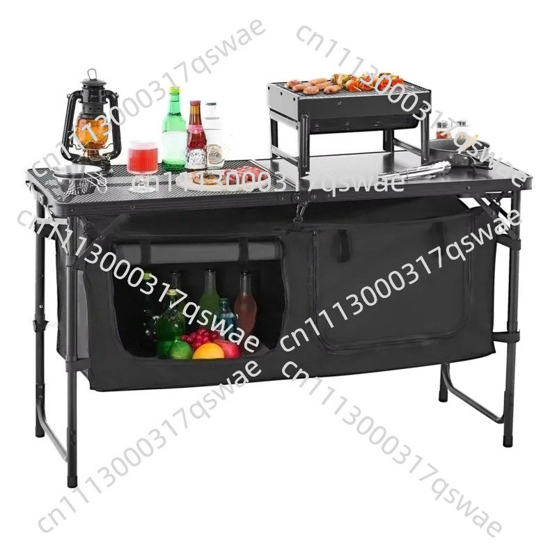 Camping Cooking Options - Höhenverstellbarer Camping-Küchen-Esstisch Tragbare Outdoor-Kochstation 3 Höhenoptionen