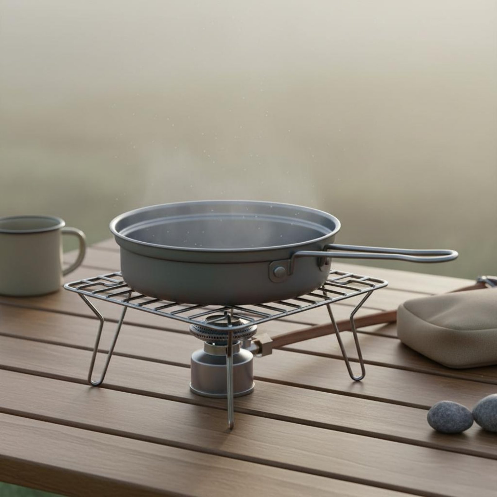 Camping Cooking And Dining Set - 2-teiliges Camping-Kochset aus Metall, hochfestes Kochgeschirr-Set