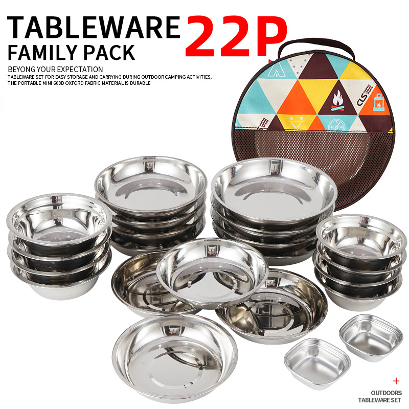 Camping Cooking And Dining Set - Neues Camping-Kochgeschirr-Set, tragbares Essgeschirr-Set mit 22