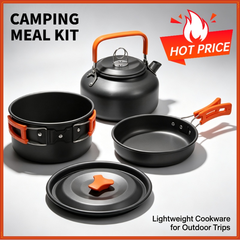 Camping Cooking Roll - Camping-Kochset, Camping-Kochgeschirr, Reisegeschirr, Outdoor-Picknick-Set, Teekanne für