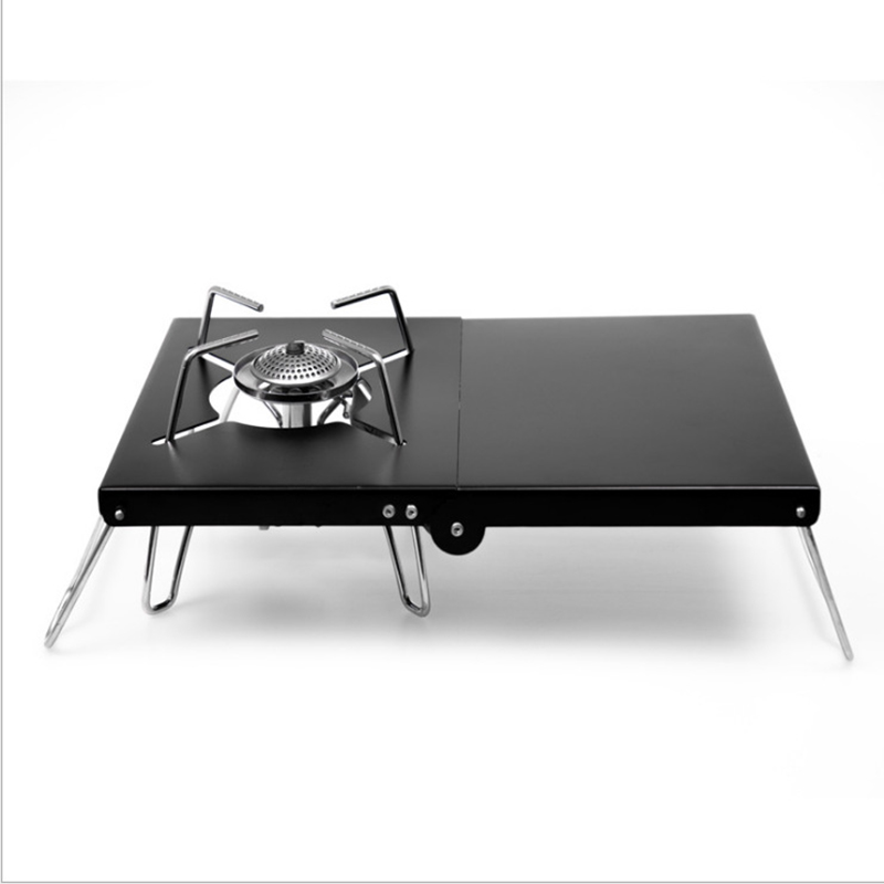 Camping Cooking Table With Windshield - Camping-Kocherständer Tisch Hitzeschutz Faltbarer Tisch Leichter