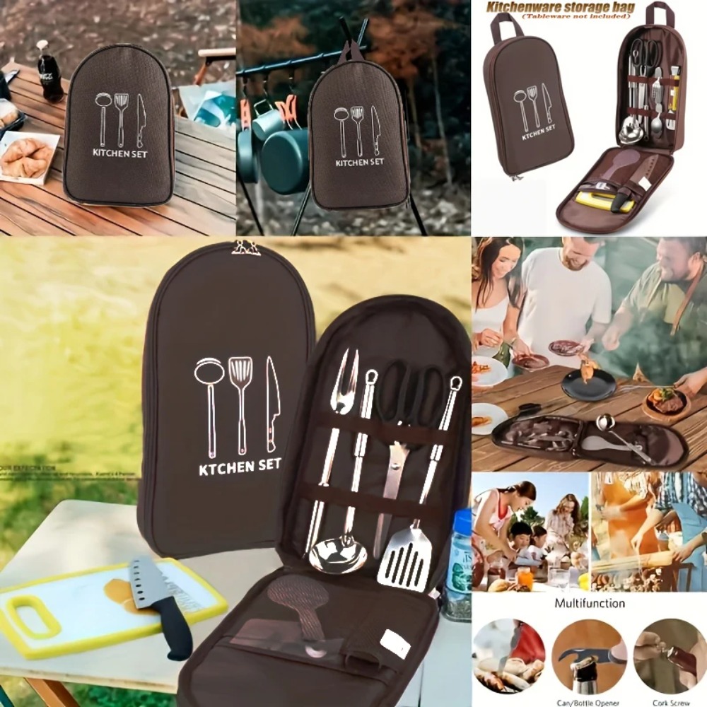 Tragbare Outdoor-Kochtasche, C – Camping Cooking Utensil Organizer Bewertung und Preis