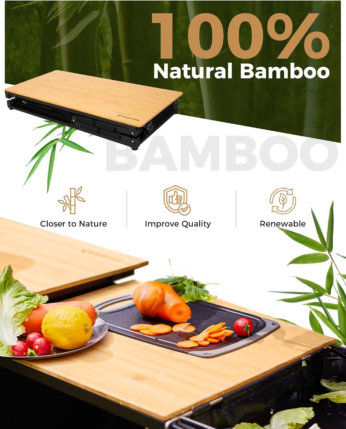 Bambus-Campingküchenstation, k – Camping Cooking Table With Windshield Bewertung und Preis