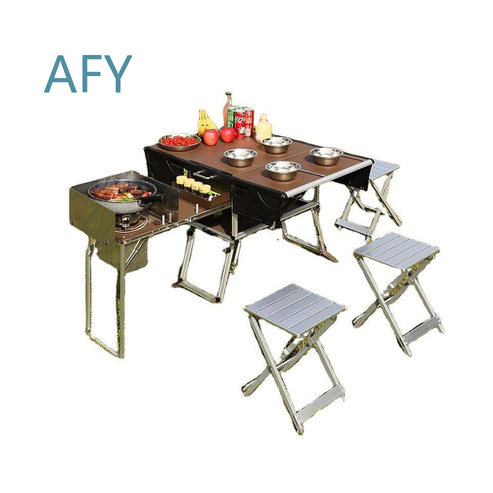 Tragbarer Klappbarer Food-Trai – Camping Cooking And Dining Set Bewertung und Preis