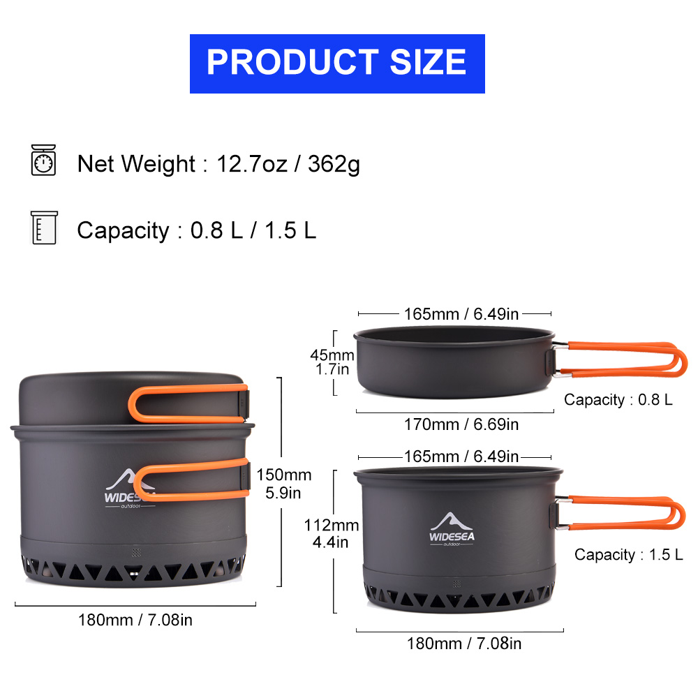 Widesea Camping Topf 1,3 L 2,3 – Camping Cooking And Dining Set Bewertung und Preis