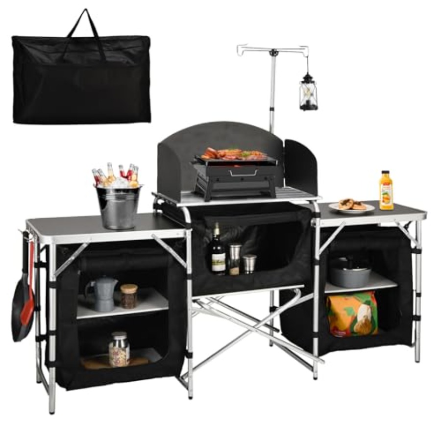 Camping-Küchentisch, Aluminium – Camping Cooking Table With Windshield Bewertung und Preis