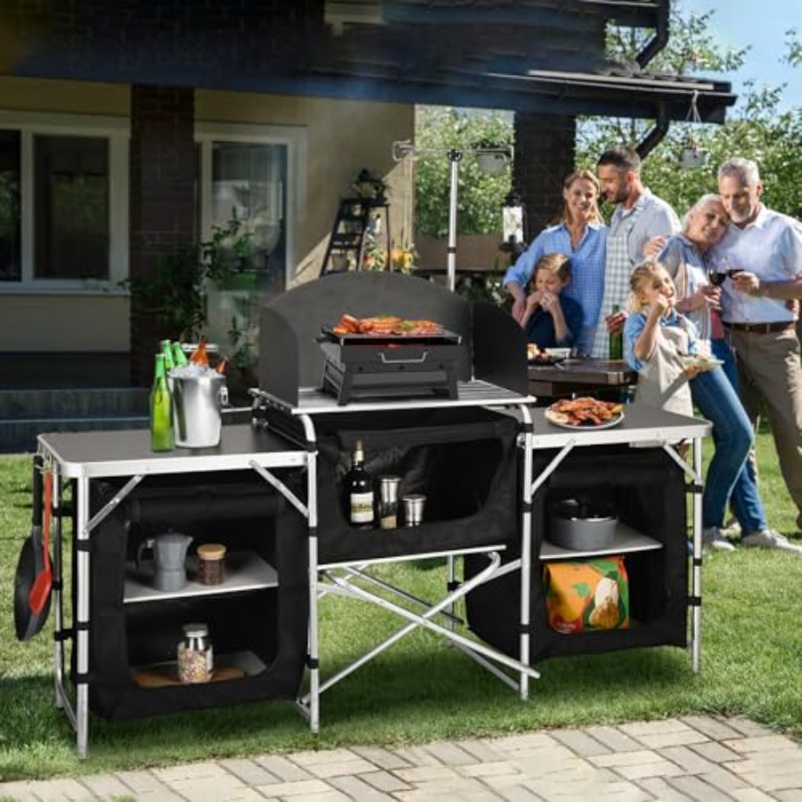 Camping-Küchentisch, Aluminium – Camping Cooking Table With Windshield Bewertung und Preis