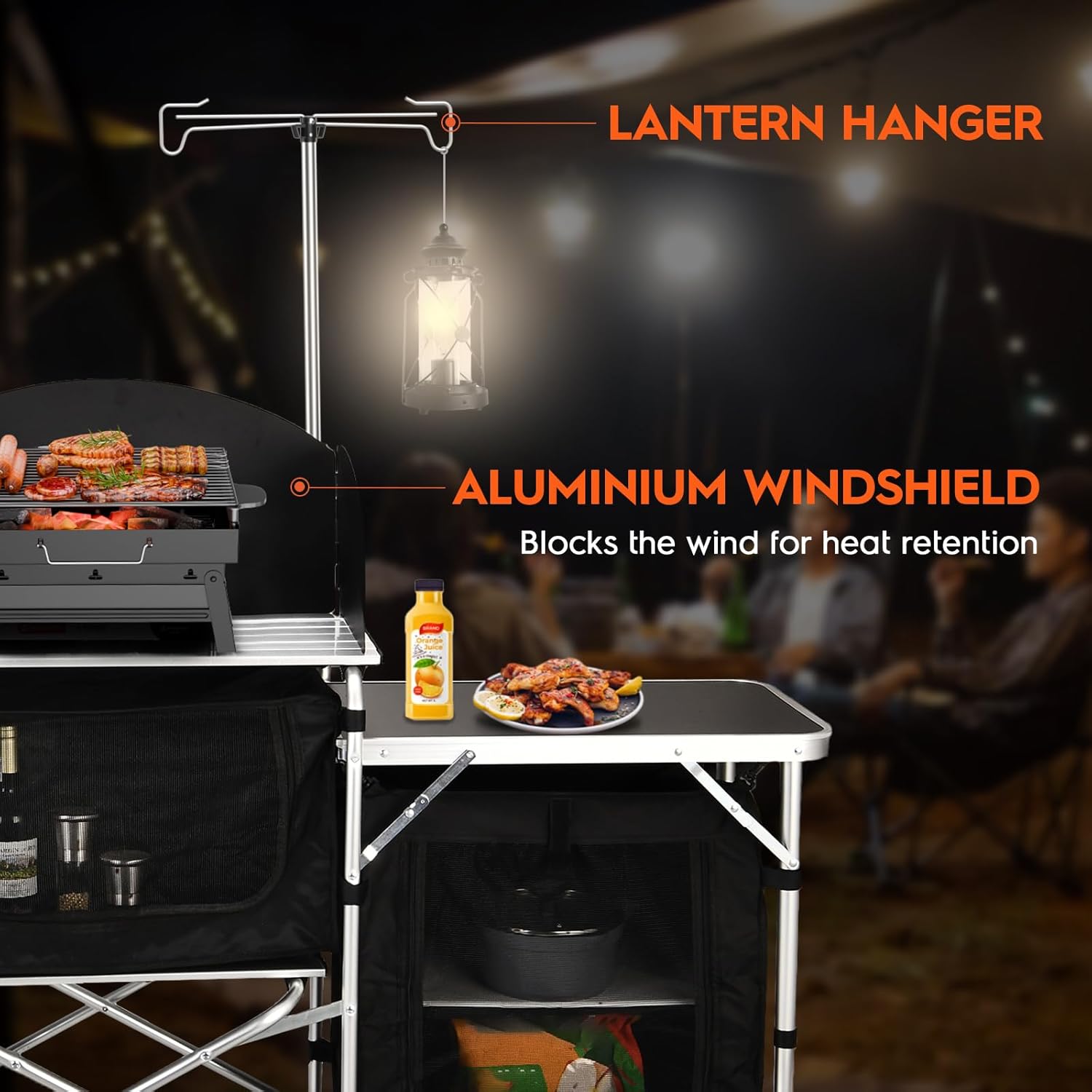 Maßgeschneiderter, vielseitige – Camping Cooking Table With Windshield Bewertung und Preis