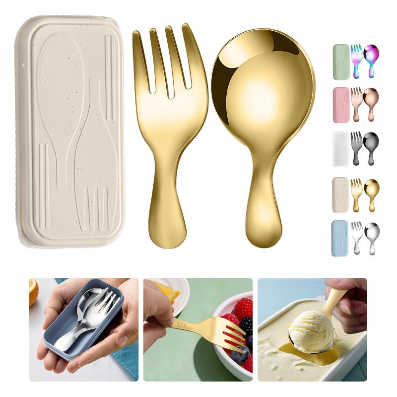 Edelstahl-Geschirr-Set, Löffel – Camping Cooking Portable Bewertung und Preis