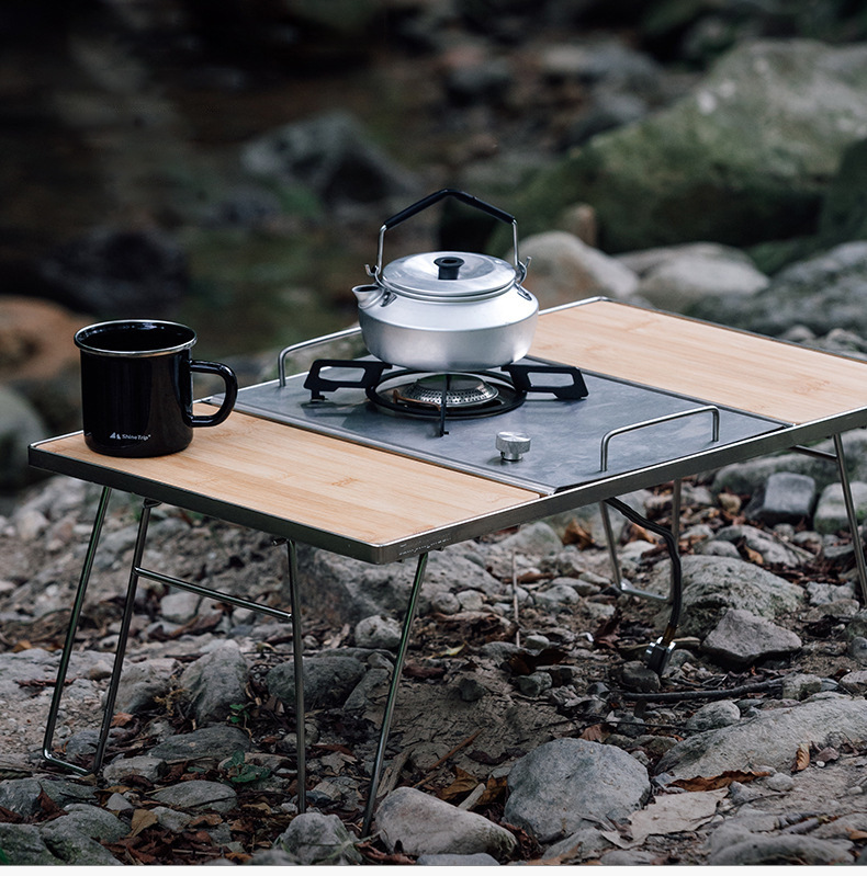 Outdoor faltbarer Karten-Campi – Camping Cooking Table With Windshield Bewertung und Preis