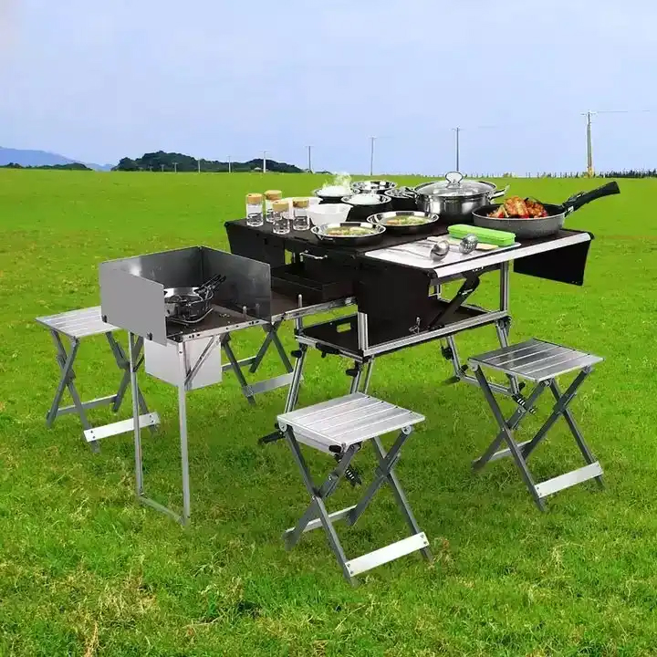 Tragbarer, zusammenklappbarer  – Camping Cooking And Dining Set Bewertung und Preis