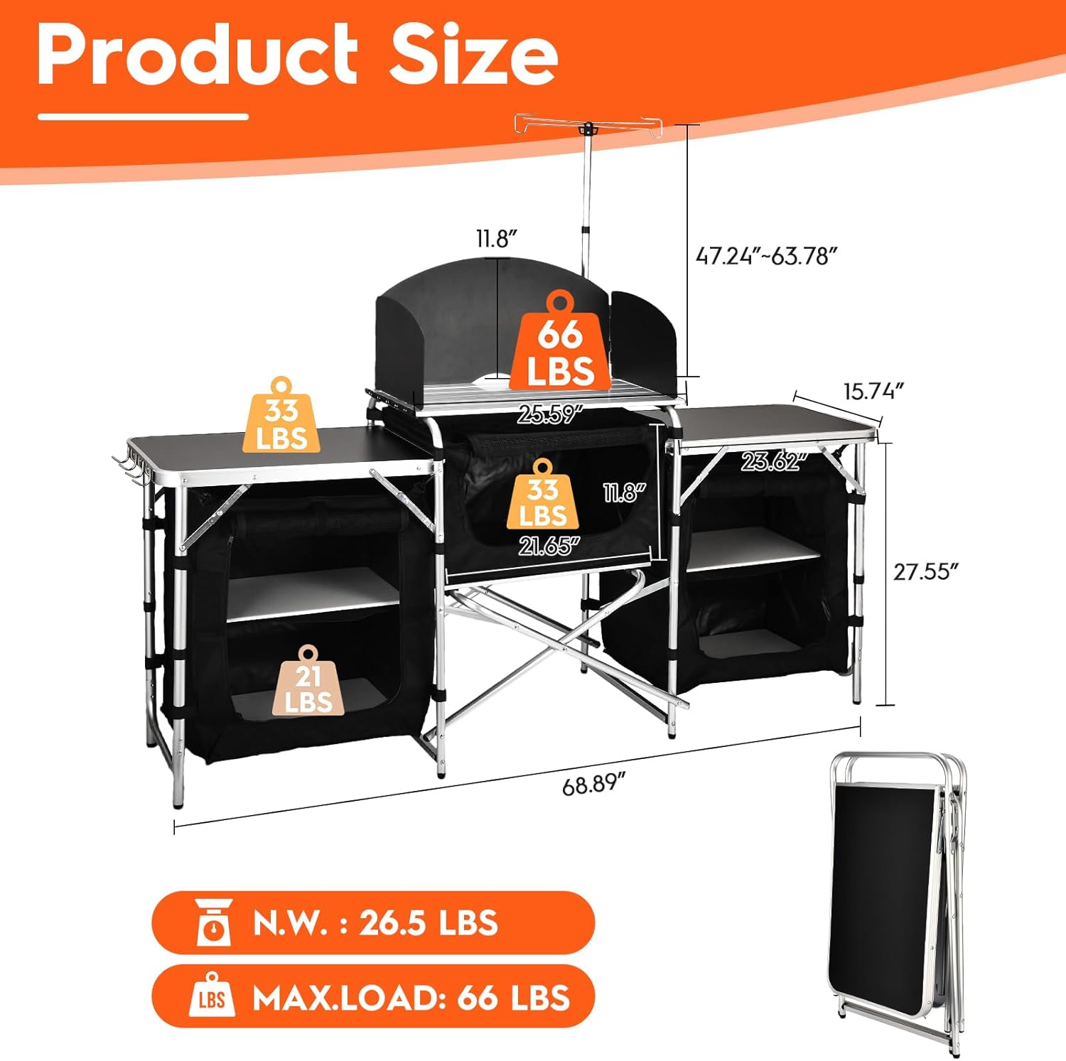 Aluminium Klappbarer Camping-K – Camping Cooking Table With Windshield Bewertung und Preis